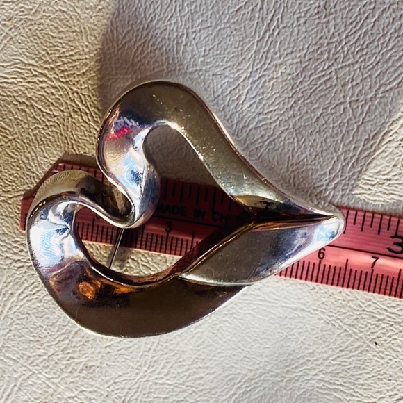 Sterling Silver 925 SSL Big Heart Brooch - Picture 8 of 9